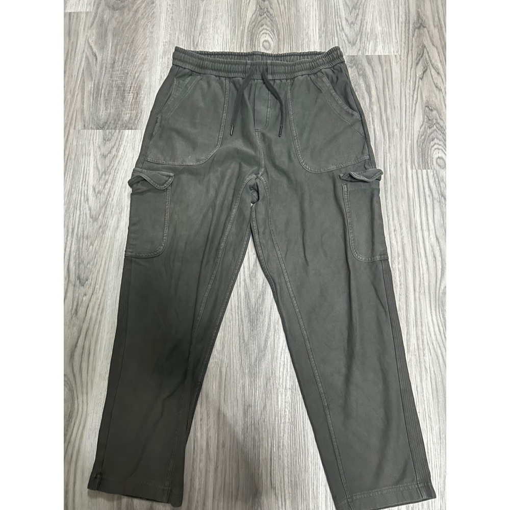 Athleta Farallon‎ Cargo Crop Pants Gray green Organic Cotton Utility Size 6